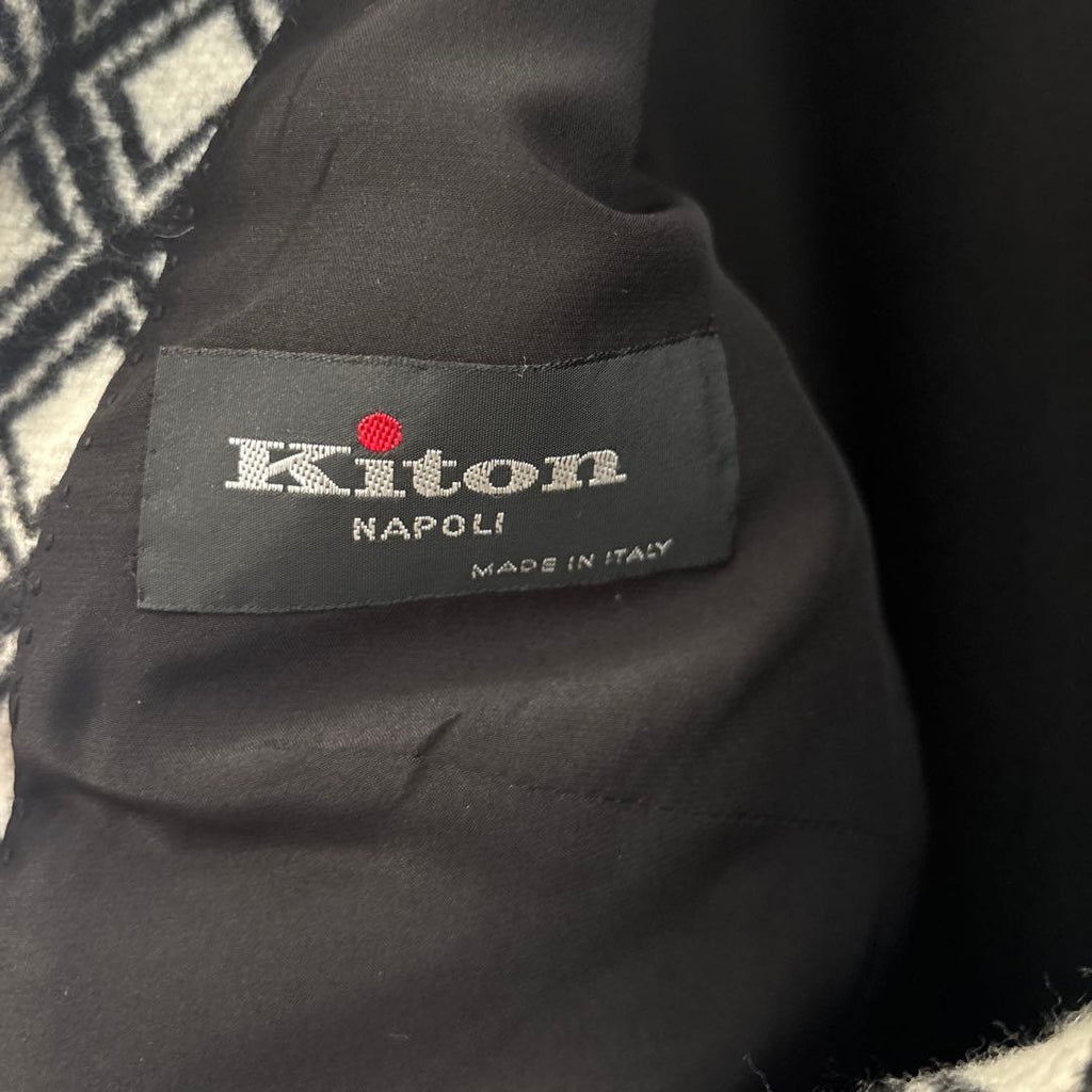 Kiton Allover Pattern Chesterfield Long Coat Size 42