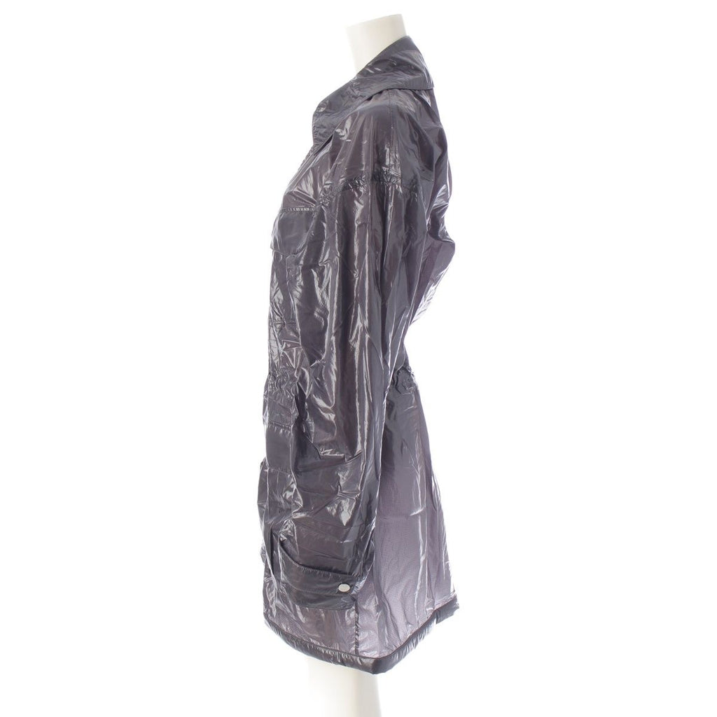 CHANEL Nylon CC Mark Long Coat Grey Size 38