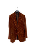 TOM FORD Shelton Brown Velvet Jacket with Applied Dot Design Size 46 - Flawed