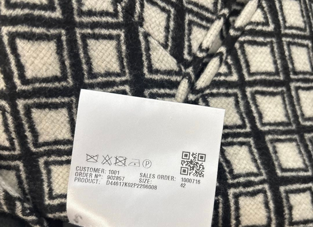 Kiton Allover Pattern Chesterfield Long Coat Size 42
