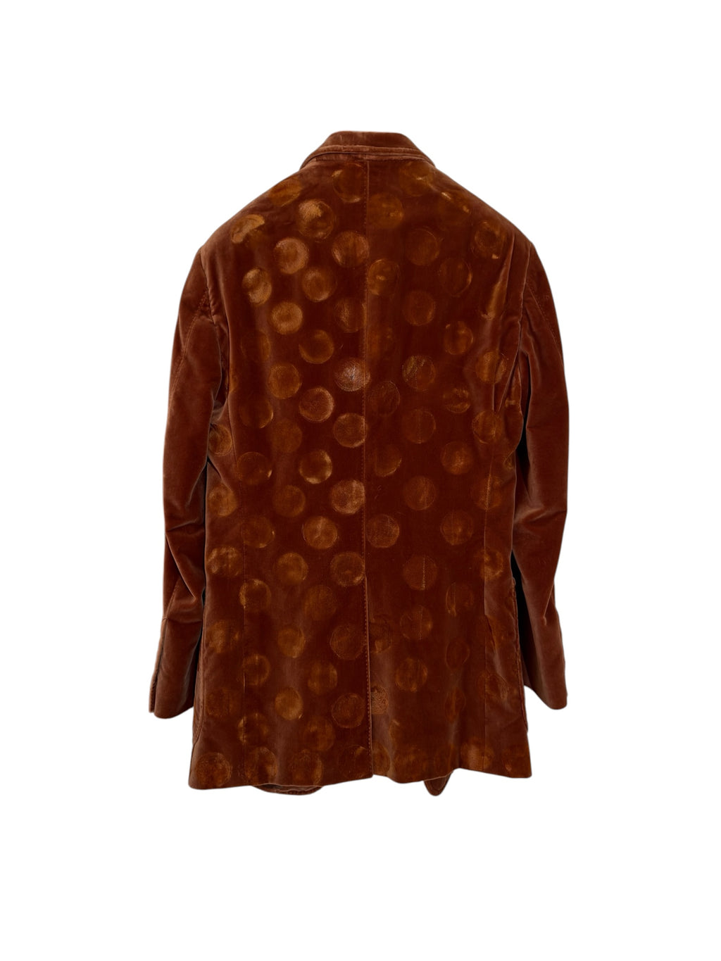 TOM FORD Shelton Brown Velvet Jacket with Applied Dot Design Size 46 - Flawed