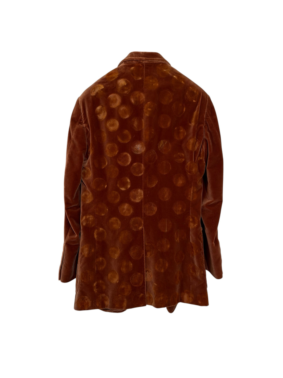 TOM FORD Shelton Brown Velvet Jacket with Applied Dot Design Size 46 - Flawed