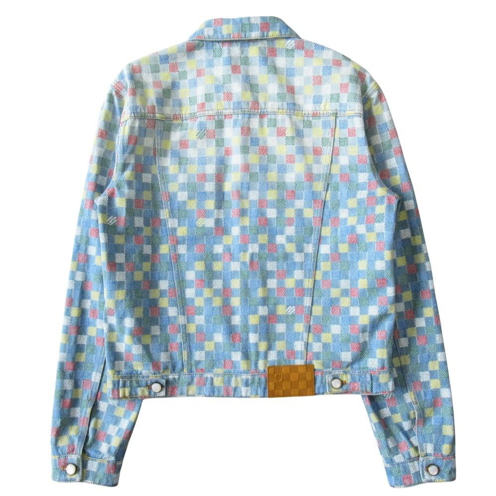 Louis Vuitton Damier Multicolor Denim Trucker Jacket Size 50