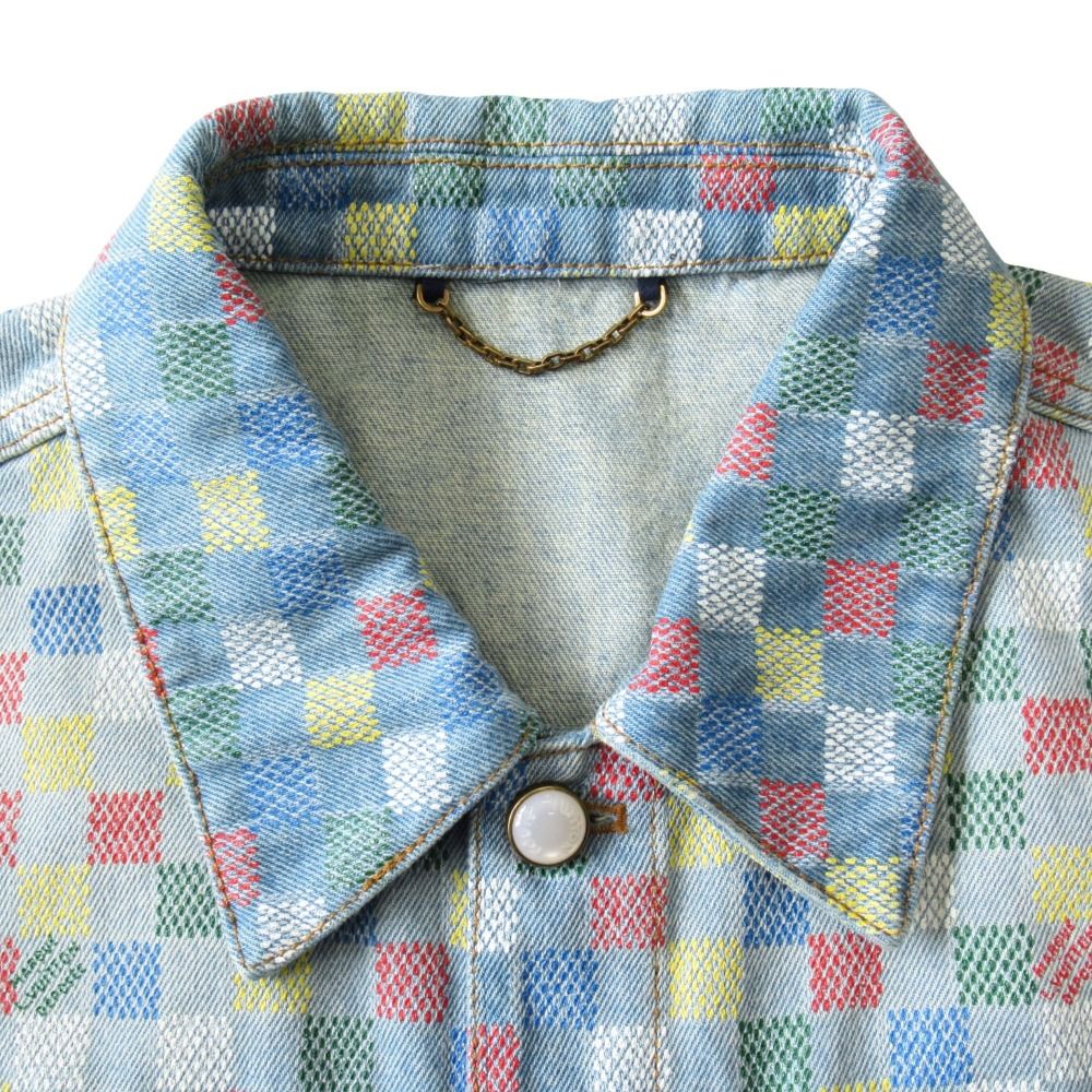 Louis Vuitton Damier Multicolor Denim Trucker Jacket Size 50