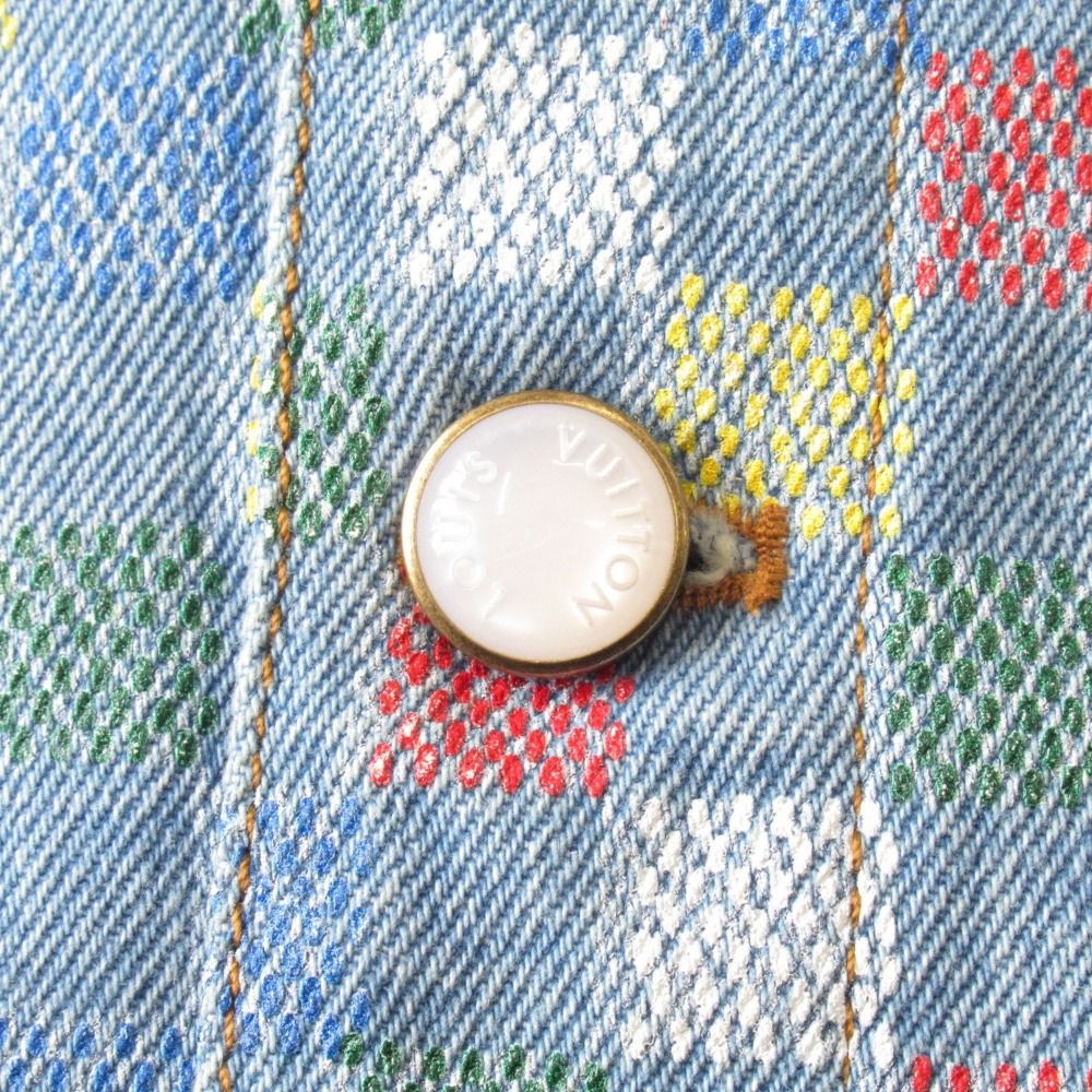Louis Vuitton Damier Multicolor Denim Trucker Jacket Size 50