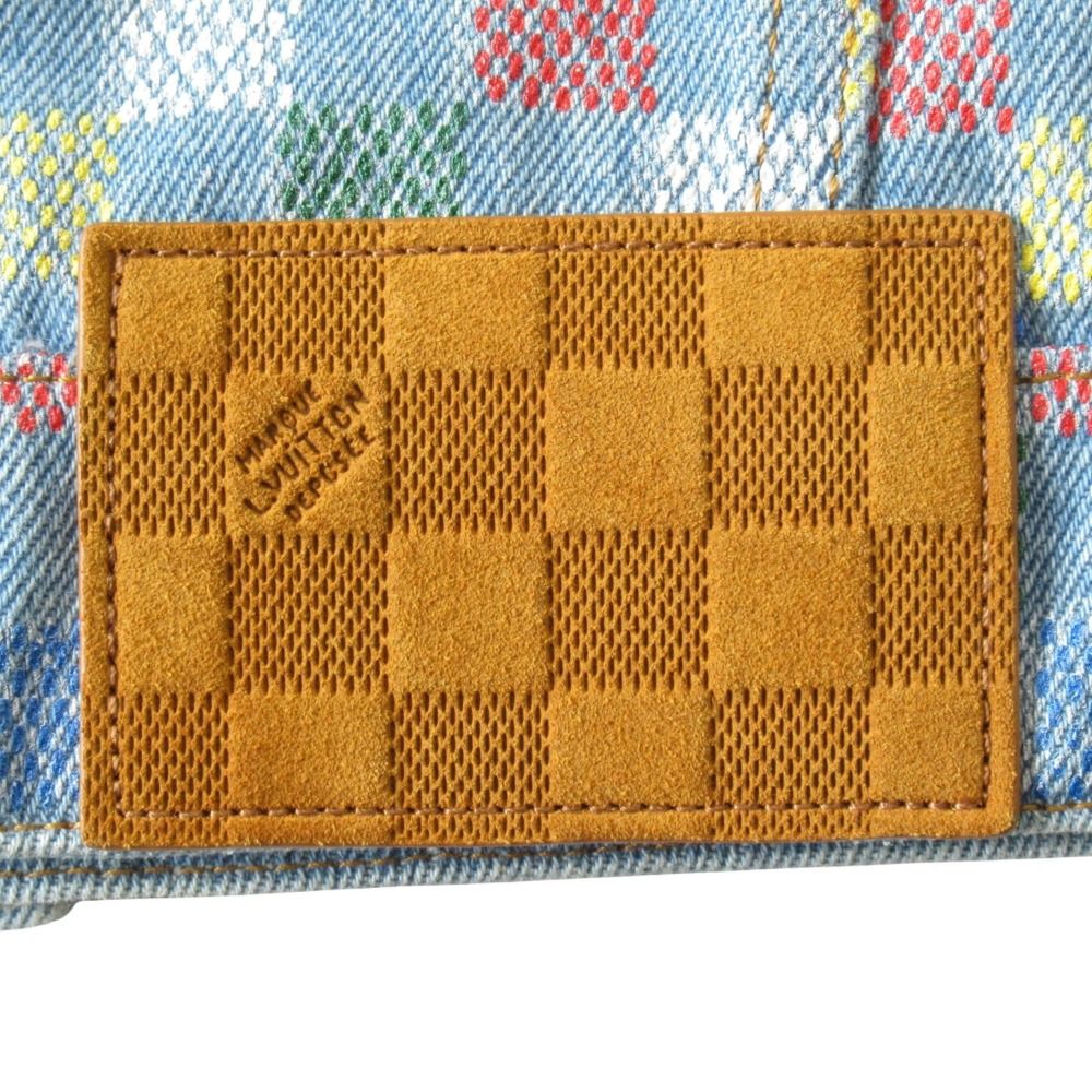 Louis Vuitton Damier Multicolor Denim Trucker Jacket Size 50