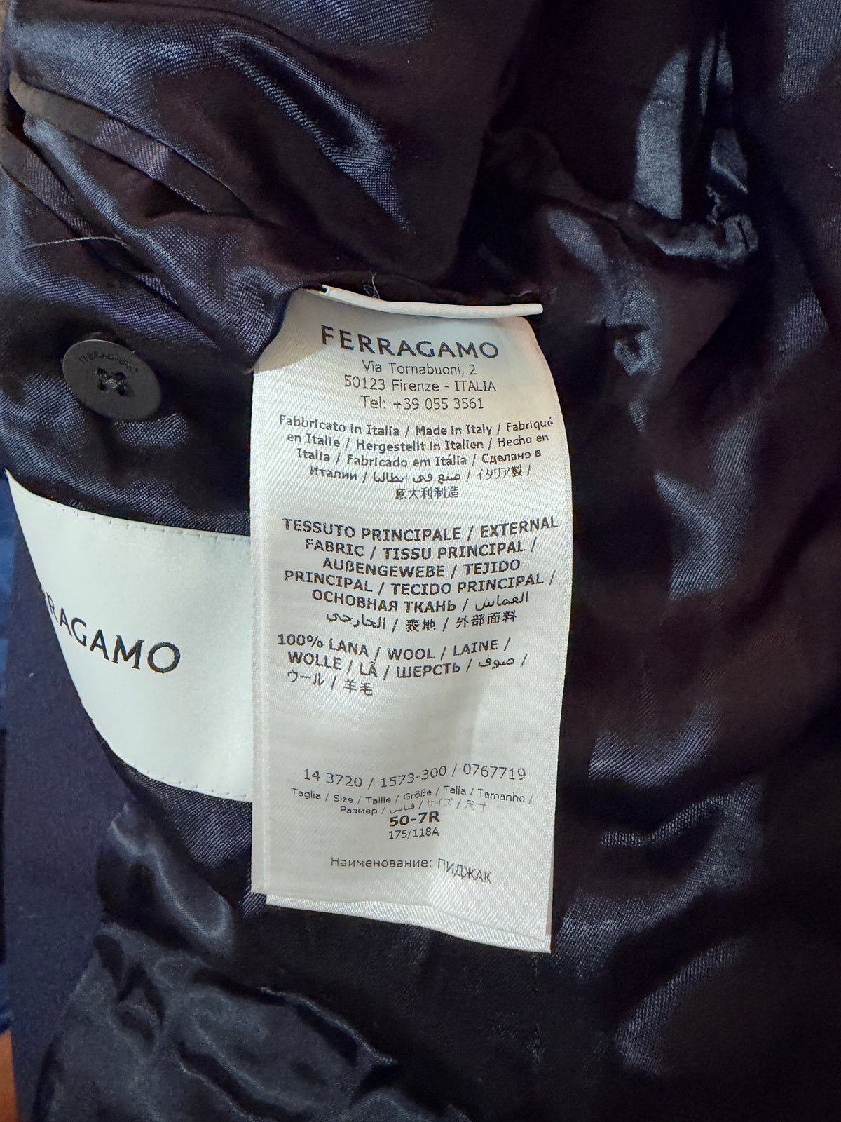 New FERRAGAMO Navy Heavyweight Wool Oversized Jacket Coat Size 50