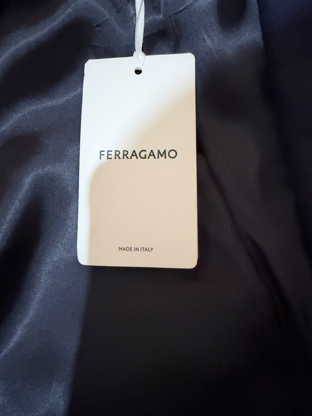 New FERRAGAMO Navy Heavyweight Wool Oversized Jacket Coat Size 50