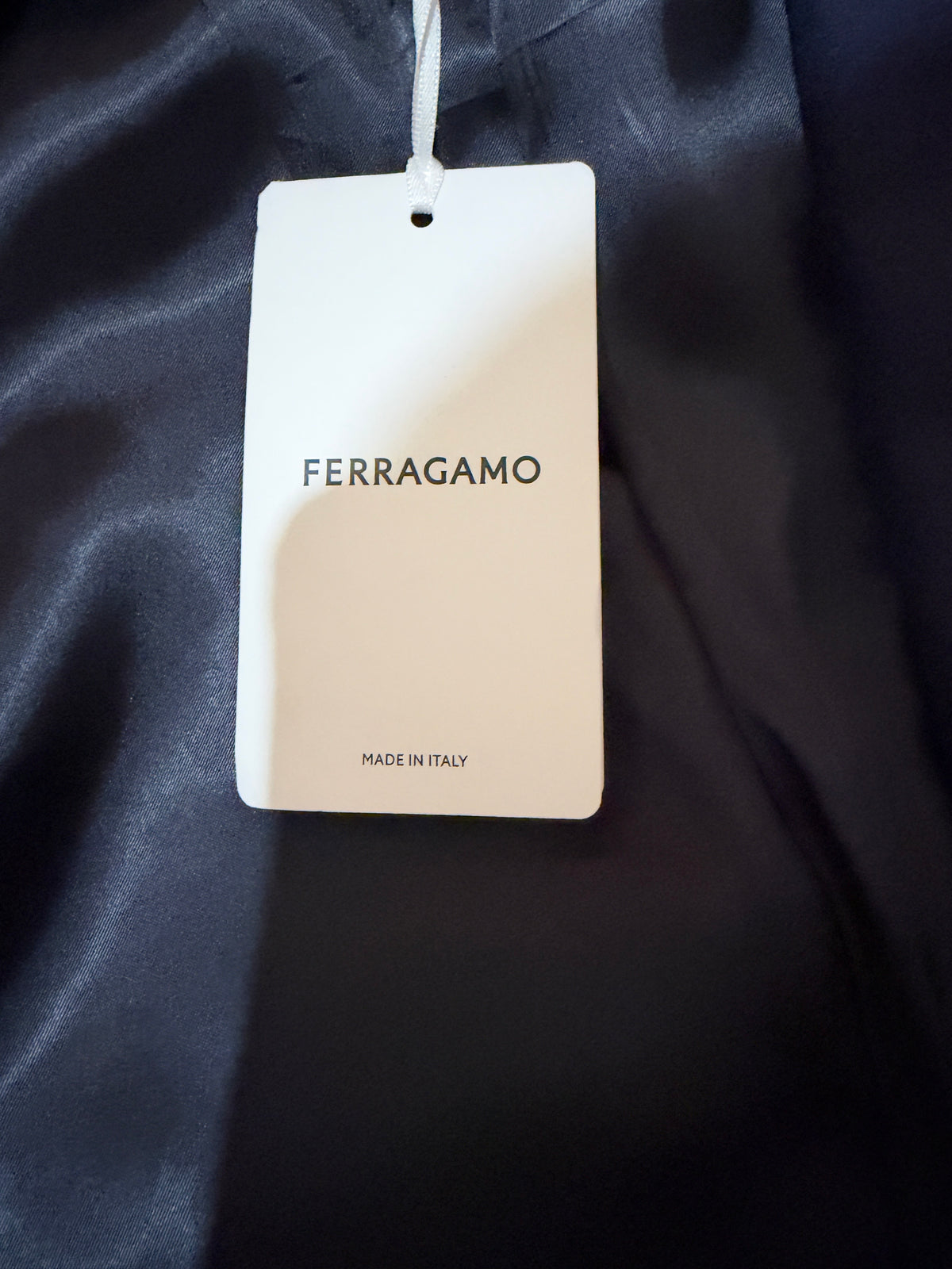 New FERRAGAMO Navy Heavyweight Wool Oversized Jacket Coat Size 50
