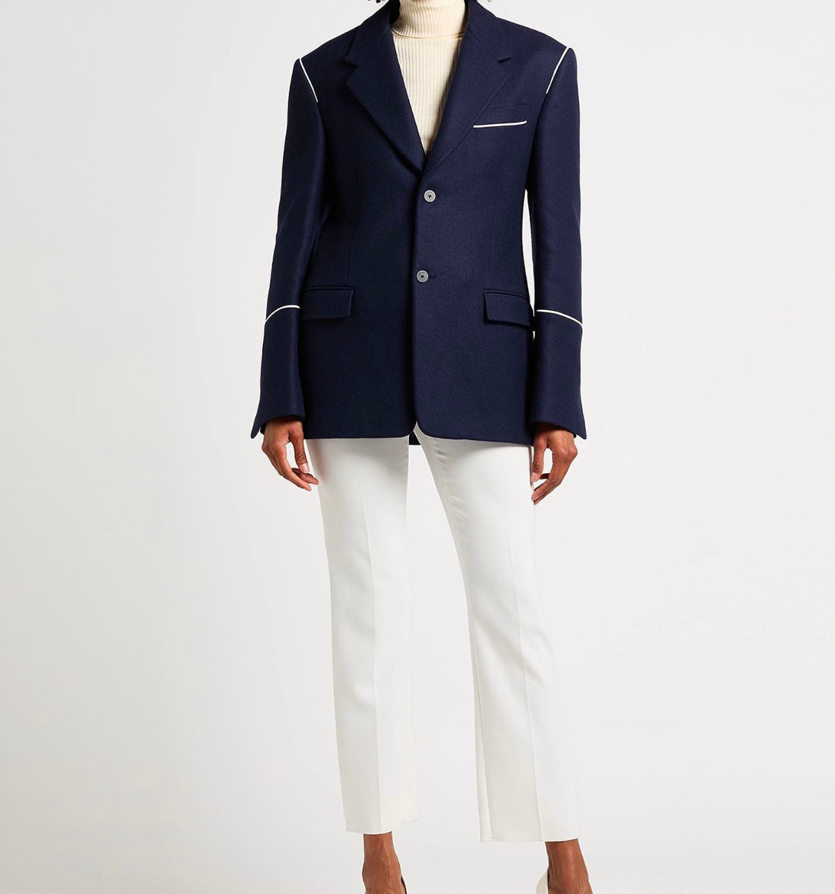 New FERRAGAMO Navy Heavyweight Wool Oversized Jacket Coat Size 50