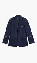 New FERRAGAMO Navy Heavyweight Wool Oversized Jacket Coat Size 50