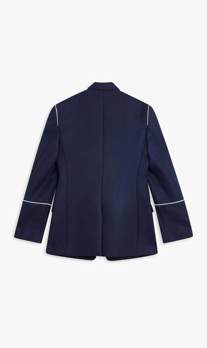 New FERRAGAMO Navy Heavyweight Wool Oversized Jacket Coat Size 50