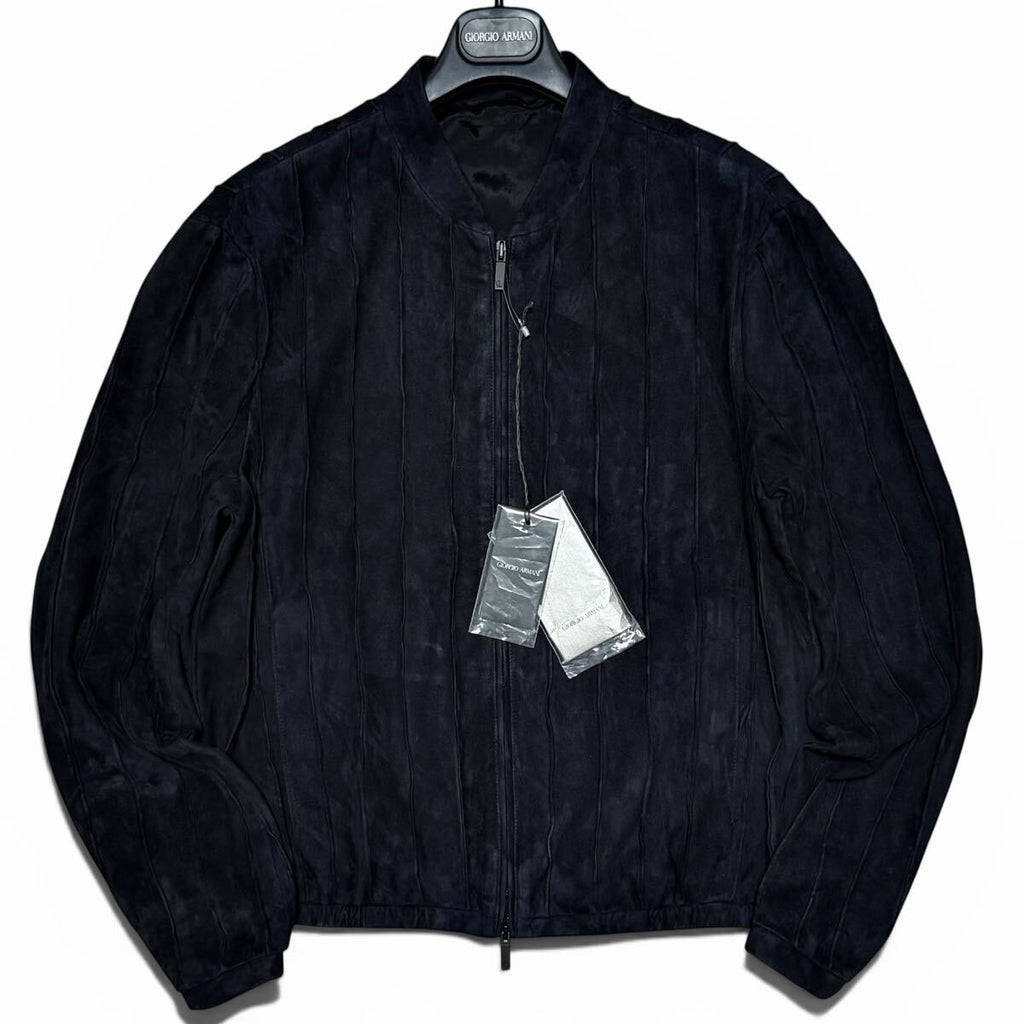 NWT GIORGIO ARMANI Lamb Suede & Leather Panel Jacket Blouson — Size 48