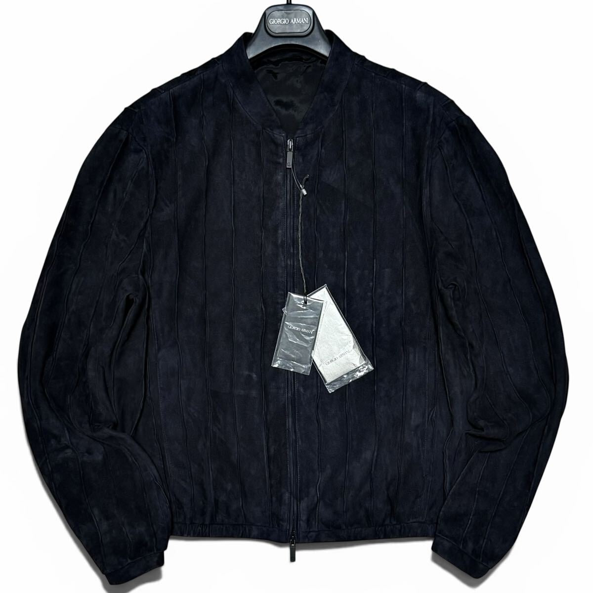 NWT GIORGIO ARMANI Lamb Suede & Leather Panel Jacket Blouson — Size 48