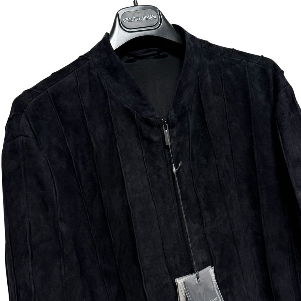 NWT GIORGIO ARMANI Lamb Suede & Leather Panel Jacket Blouson — Size 48