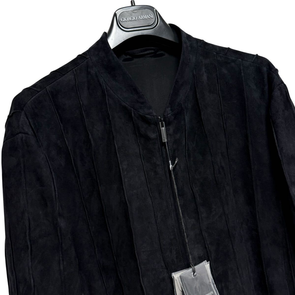 NWT GIORGIO ARMANI Lamb Suede & Leather Panel Jacket Blouson — Size 48