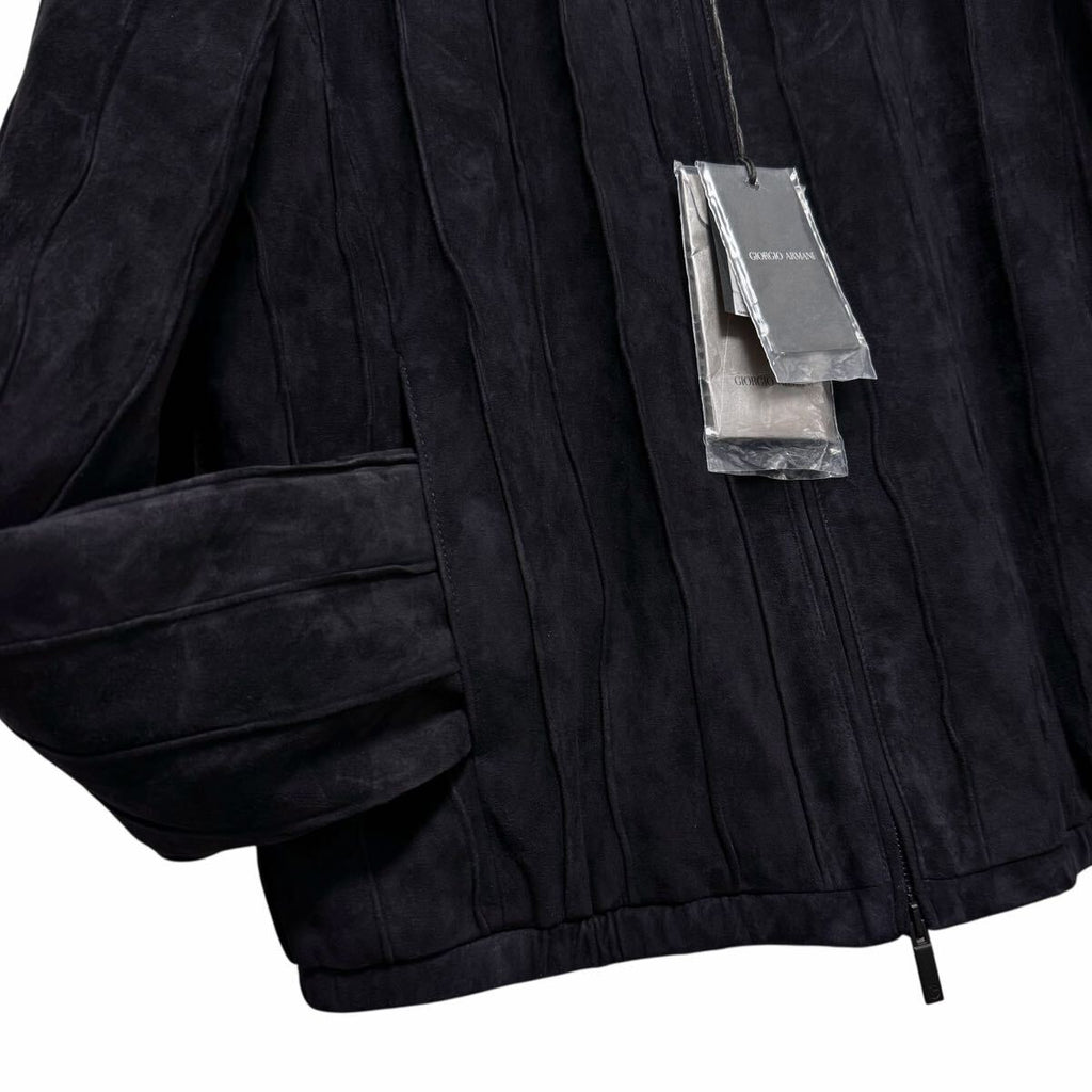 NWT GIORGIO ARMANI Lamb Suede & Leather Panel Jacket Blouson — Size 48