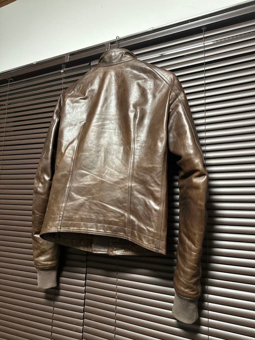 Rick Owens Intarsia Horse Leather Jacket — Size 48