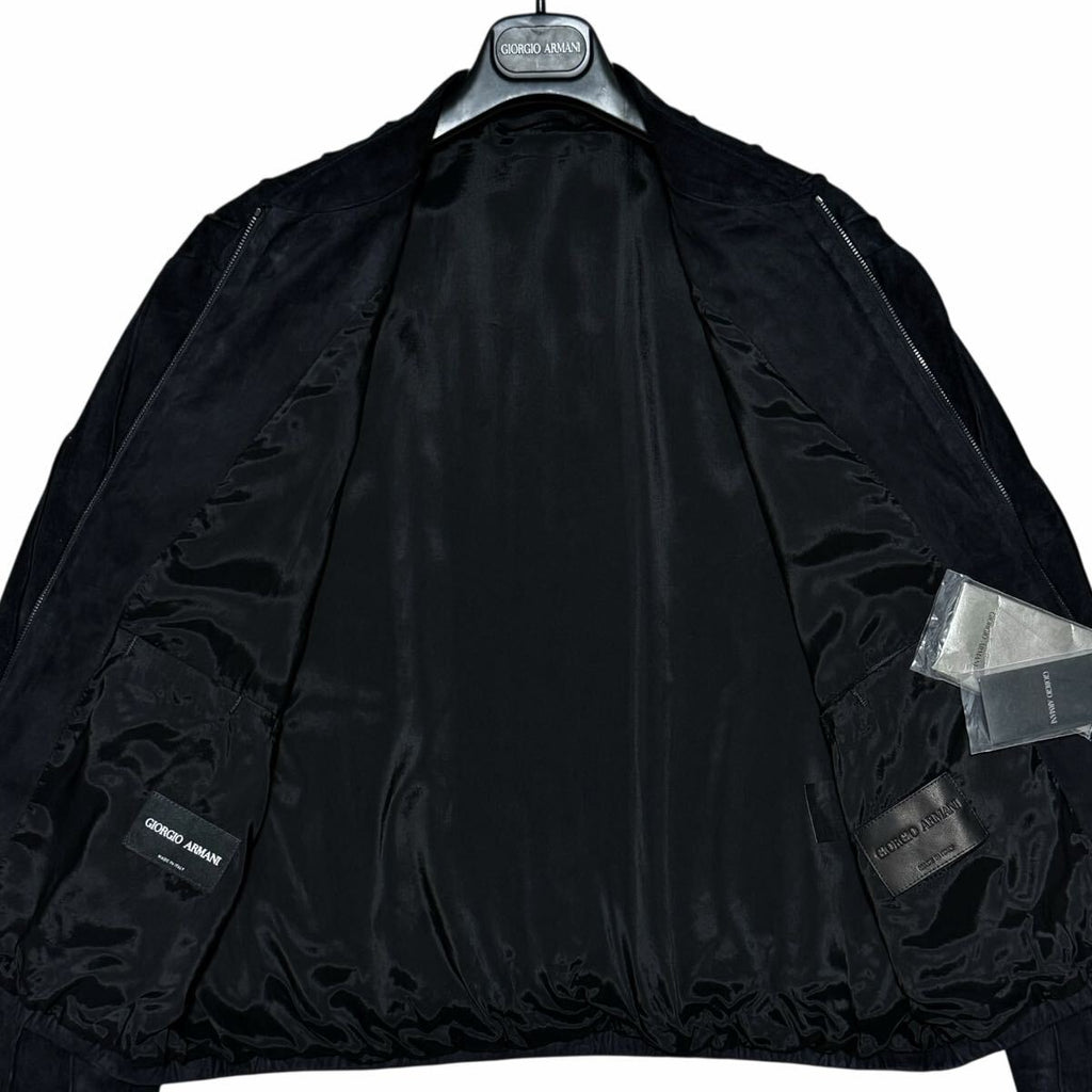 NWT GIORGIO ARMANI Lamb Suede & Leather Panel Jacket Blouson — Size 48