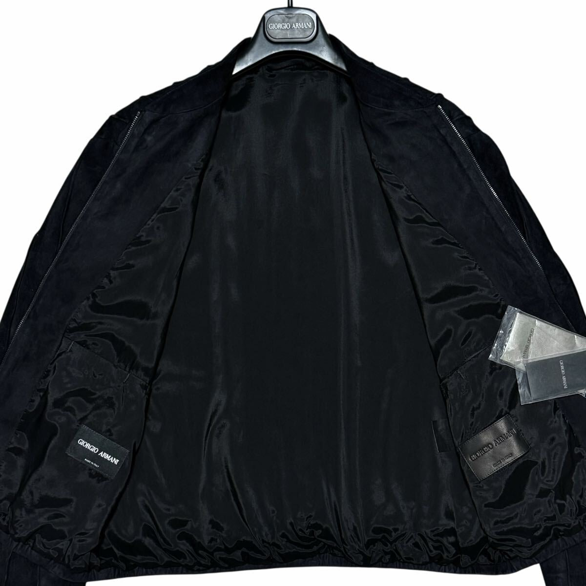 NWT GIORGIO ARMANI Lamb Suede & Leather Panel Jacket Blouson — Size 48