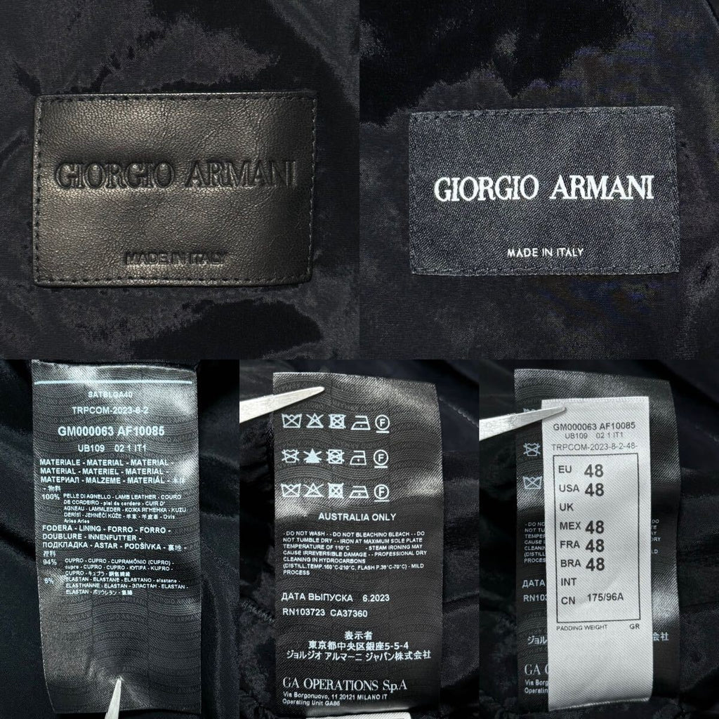 NWT GIORGIO ARMANI Lamb Suede & Leather Panel Jacket Blouson — Size 48