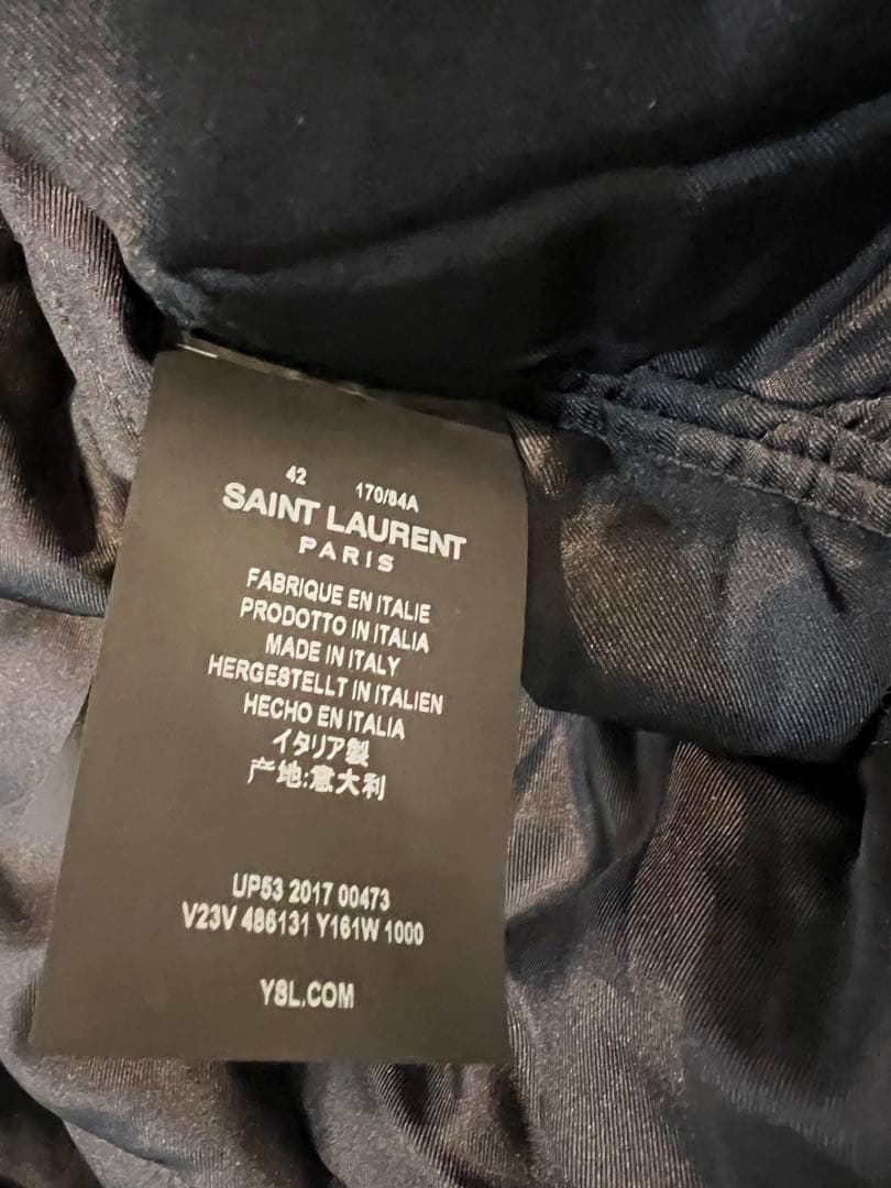 NWT SAINT LAURENT Swarovski Crystal 'Je t'aime' Embroidery Satin Teddy Jacket 486131