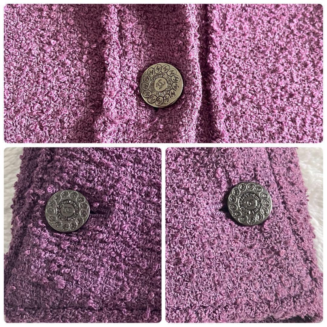 CHANEL Vintage 97A Coco Tweed Wool Chester Coat Size 36