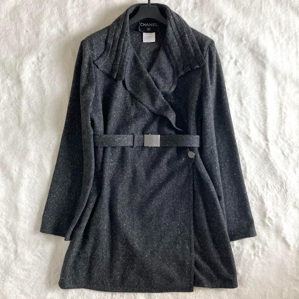 CHANEL Vintage 99A Cashmere Belted Chester Coat Size 40