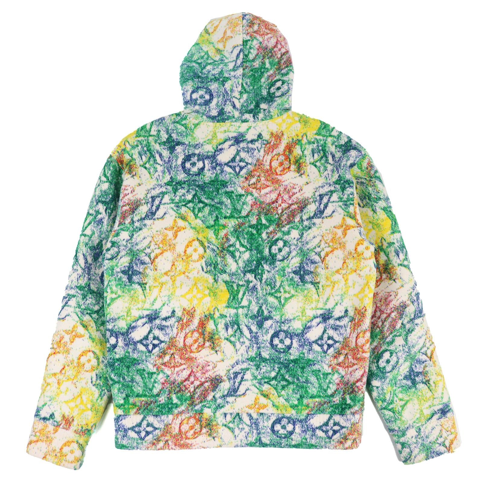 LOUIS VUITTON Cotton Pastel Monogram All-Over Print Velvet Pullover Hoodie Multicolor