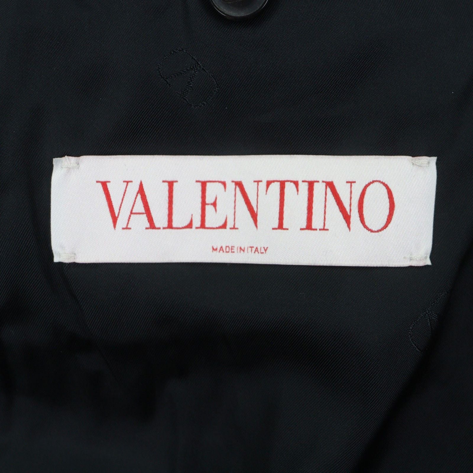 VALENTINO Wool V Logo Gold Button Oversized Double Breasted Coat Black 1V3CJF068HY