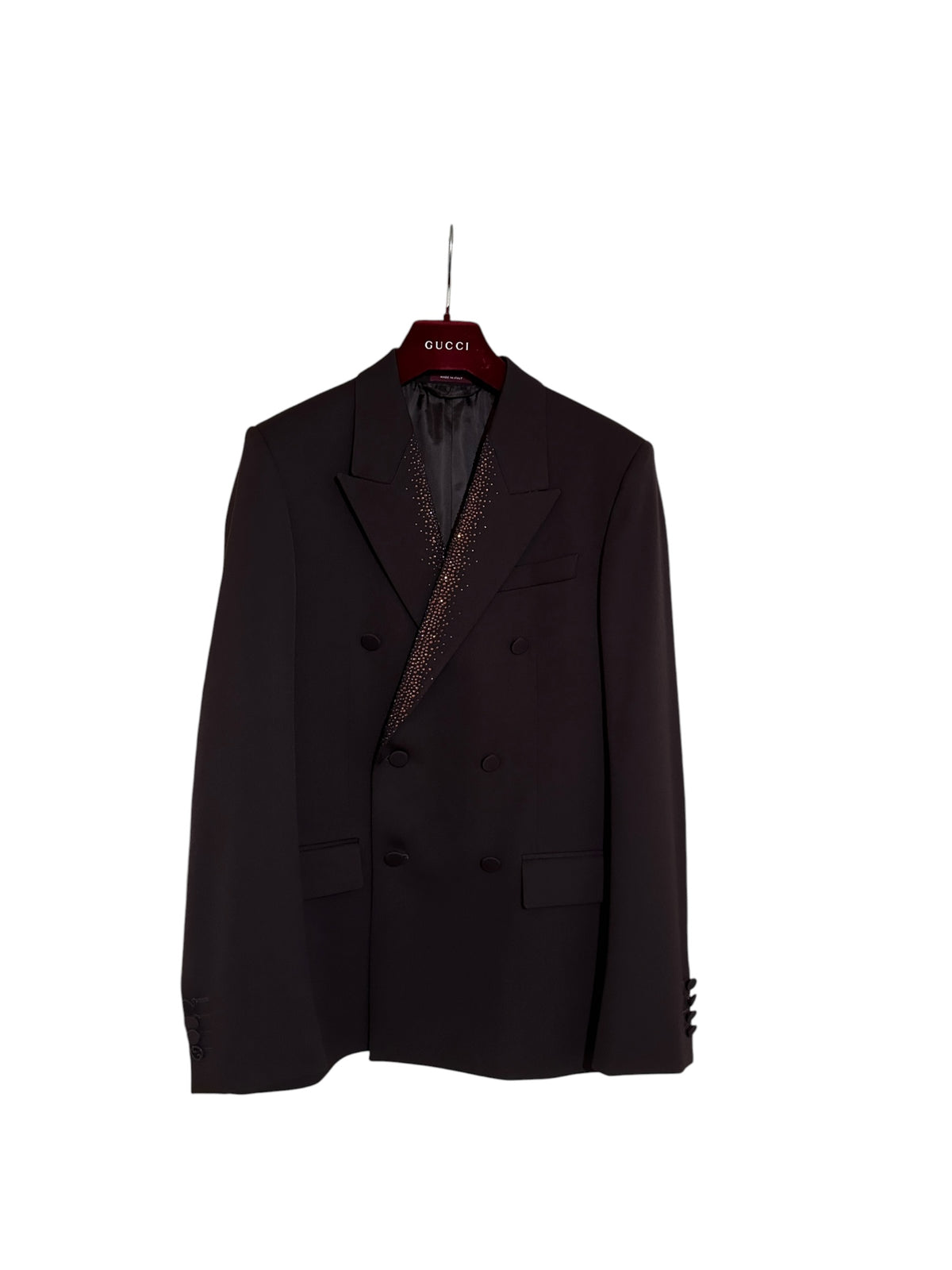 NWT Gucci Crystal-Embellished Burgundy Suit Setup Size 48