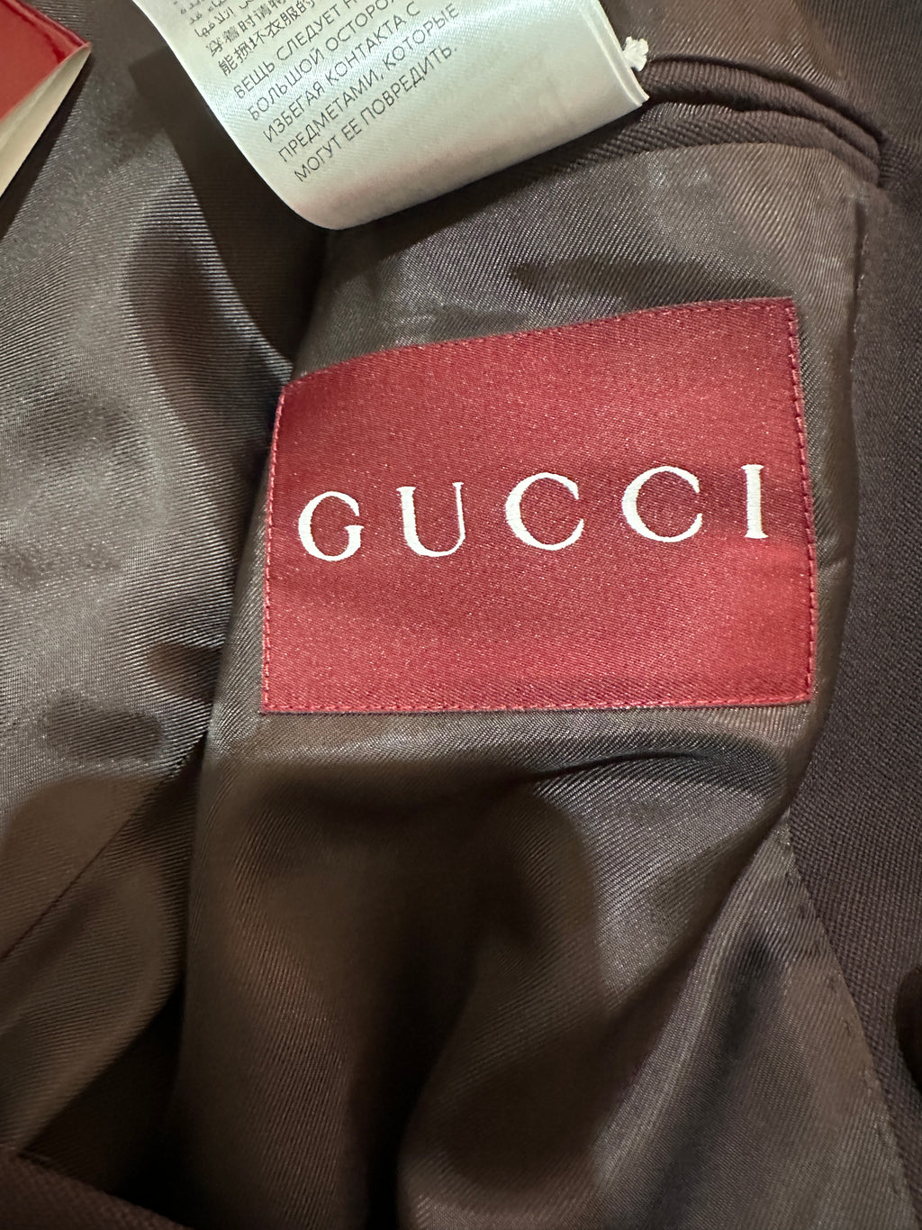 NWT Gucci Crystal-Embellished Burgundy Suit Setup Size 48