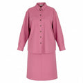 CHANEL Vintage 1999 Cruise Runway CC Button Denim Shirt & Skirt Setup Pink Size 38