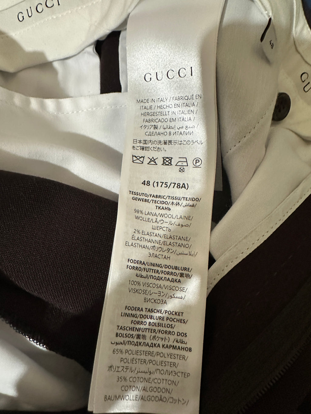NWT Gucci Crystal-Embellished Burgundy Suit Setup Size 48