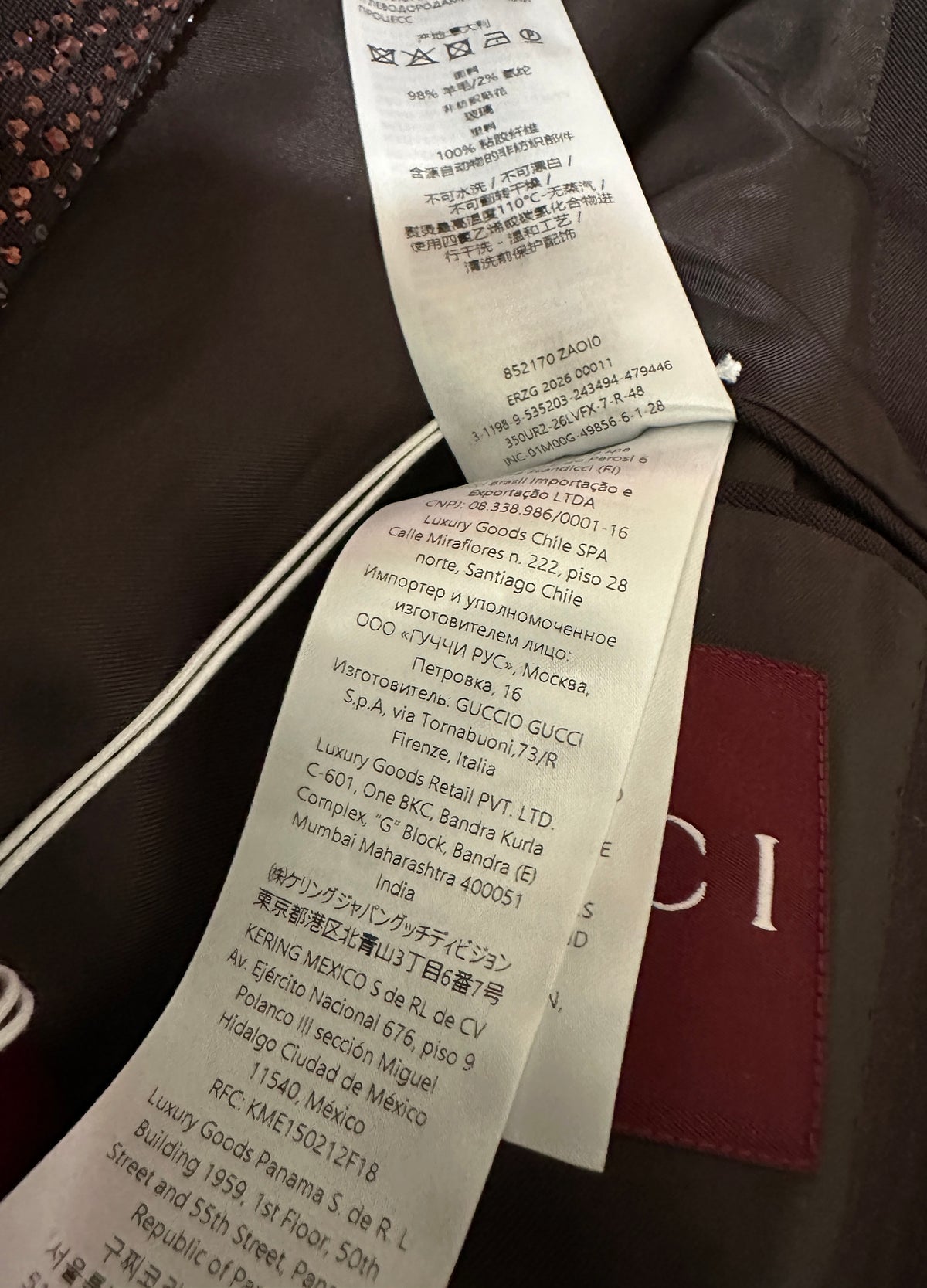 NWT Gucci Crystal-Embellished Burgundy Suit Setup Size 48