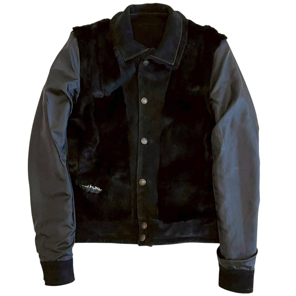 TOM FORD Leather Suede & Pony Hair Blouson Jacket Black — Size 46