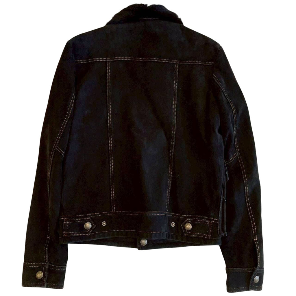 TOM FORD Leather Suede & Pony Hair Blouson Jacket Black — Size 46