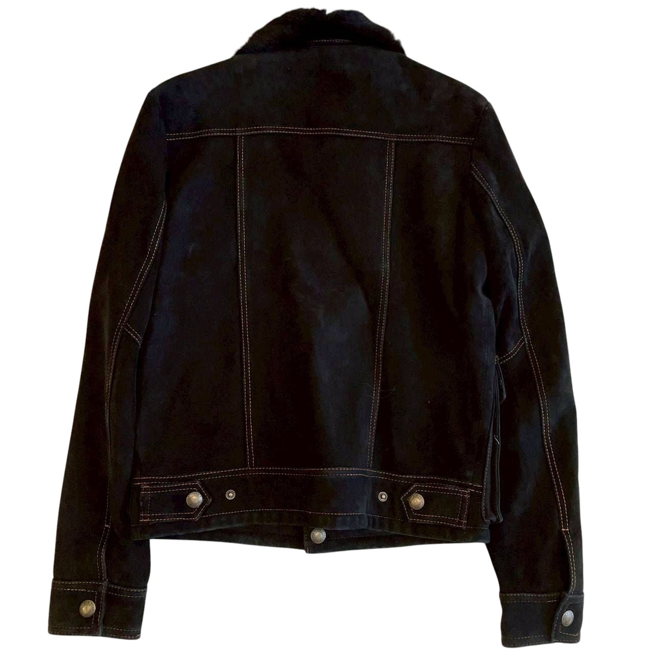 TOM FORD Leather Suede & Pony Hair Blouson Jacket Black — Size 46