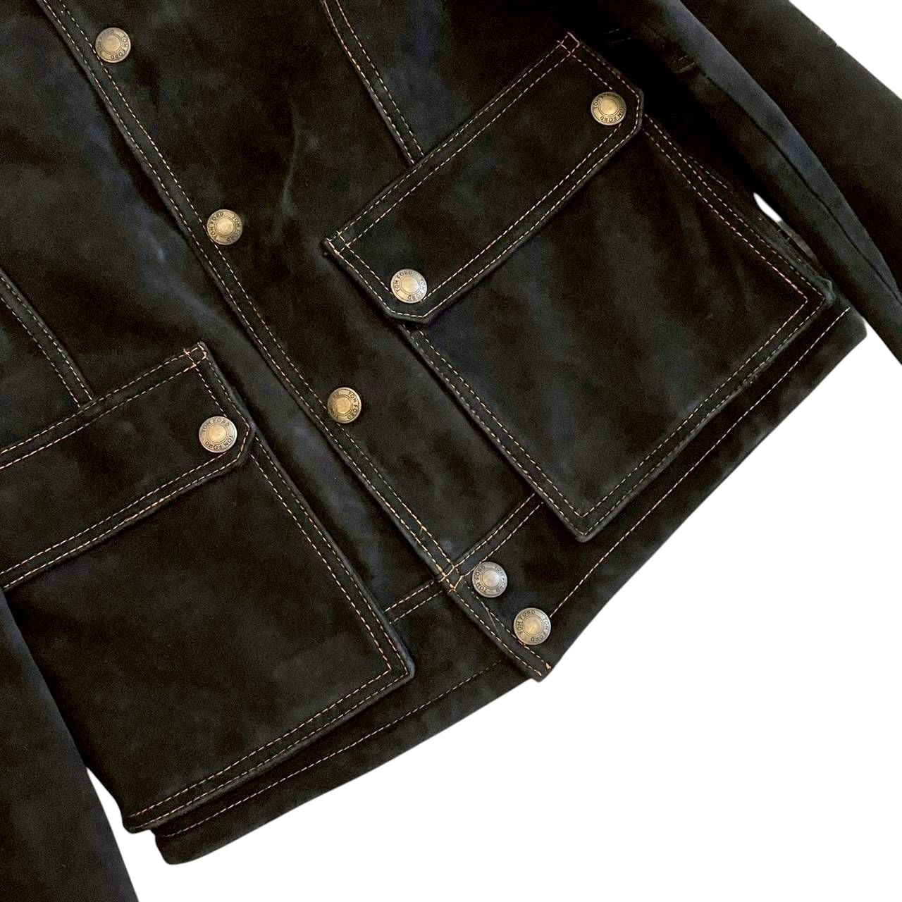 TOM FORD Leather Suede & Pony Hair Blouson Jacket Black — Size 46