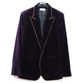 SAINT LAURENT PARIS ベルベット フィット シングルブレストジャケット パープル 689562