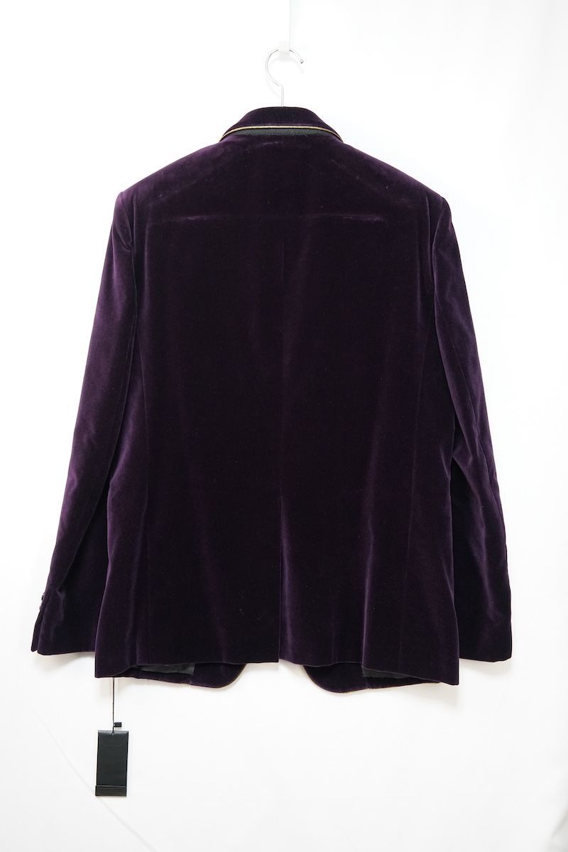 SAINT LAURENT PARIS Velvet Fitted Single Breasted Jacket Purple 689562