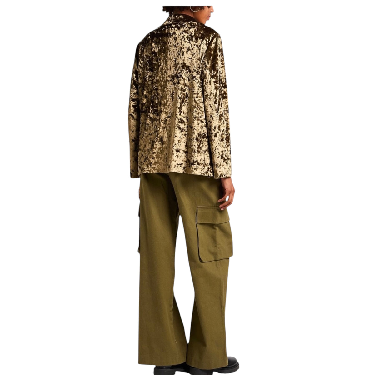 New Lardini Gold Velvet Tailored Jacket, Unisex Woman Men