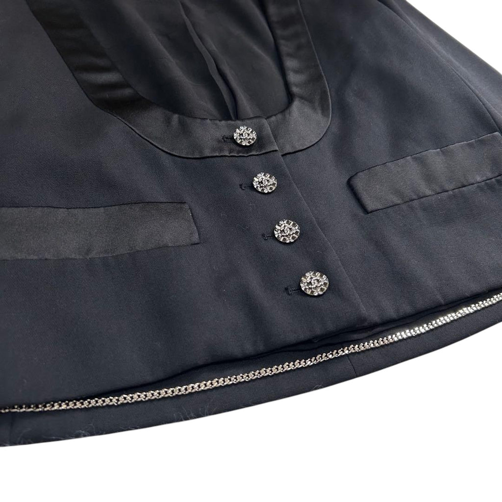 CHANEL 2022 Tuxedo CC Mark Button Jacket Black Size 34