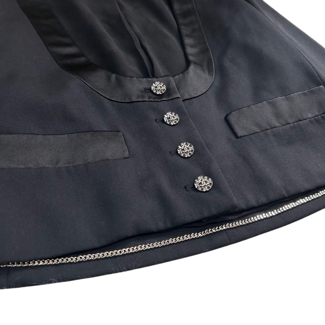 CHANEL 2022 Tuxedo CC Mark Button Jacket Black Size 34