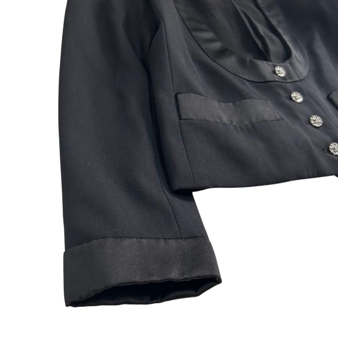 CHANEL 2022 Tuxedo CC Mark Button Jacket Black Size 34