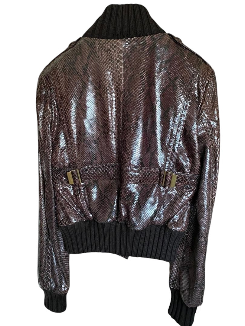 NWT $14000 Gucci Snake Python Leather Jacket Blouson Woman 40