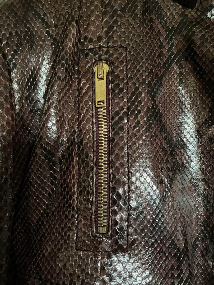 NWT $14000 Gucci Snake Python Leather Jacket Blouson Woman 40