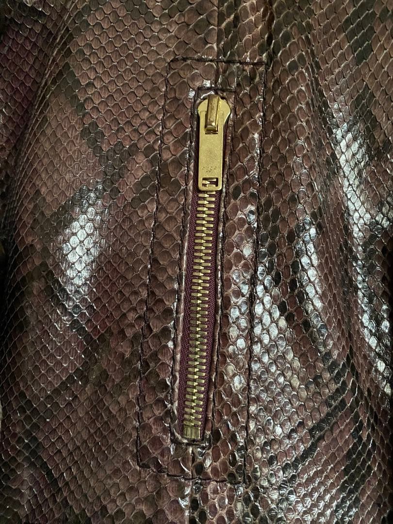NWT $14000 Gucci Snake Python Leather Jacket Blouson Woman 40