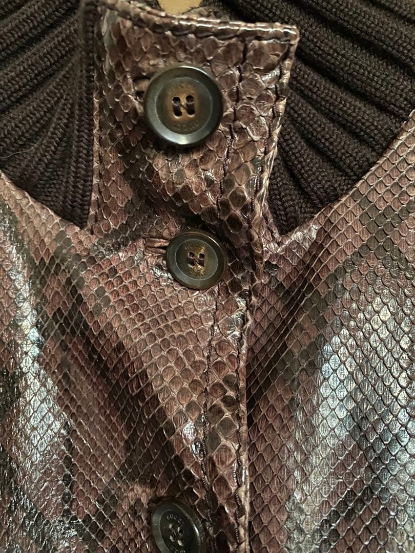 NWT $14000 Gucci Snake Python Leather Jacket Blouson Woman 40