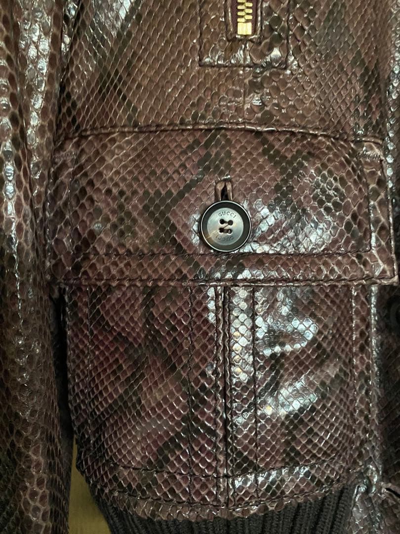 NWT $14000 Gucci Snake Python Leather Jacket Blouson Woman 40